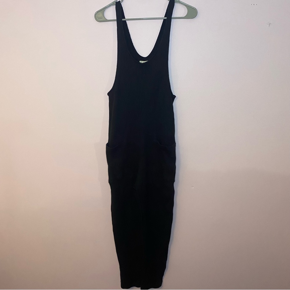 Fordays black ribbed boho  Relaxing jumpsuit/overalls one piece